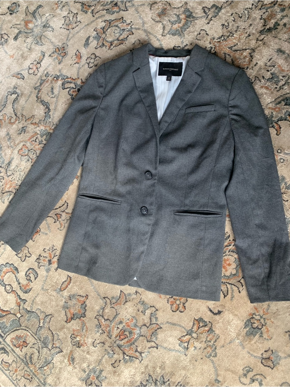 Banana Republic Classic Gray Women's Two-Button Blazer
